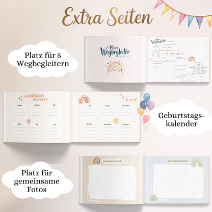 Freundebuch für die Schule mit Regenbogen-Motiven