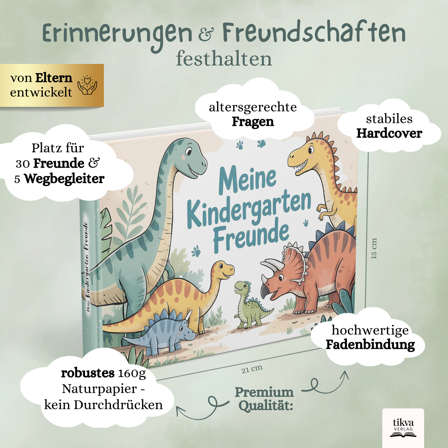 Freundebuch für den Kindergarten mit Dino-Motiven