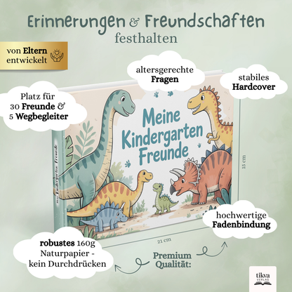 Freundebuch für den Kindergarten mit Dino-Motiven