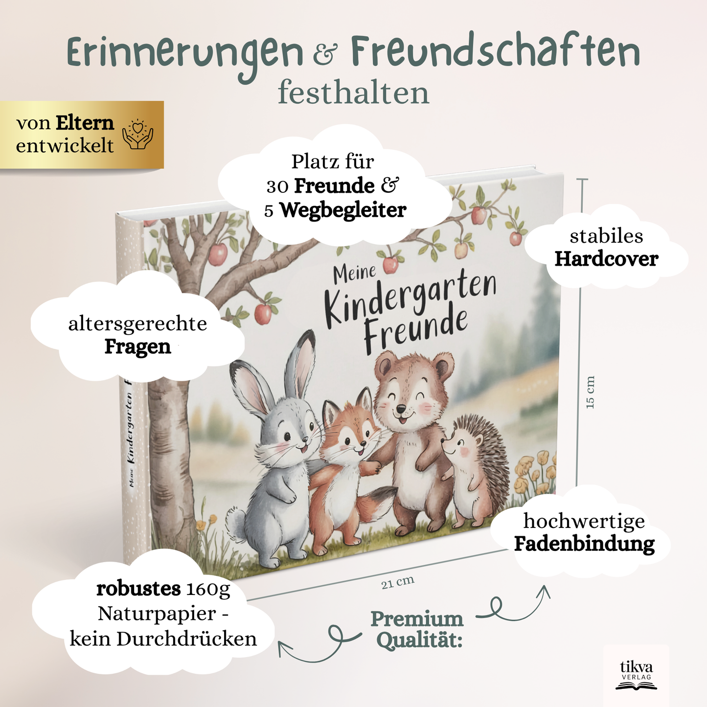 Freundebuch für den Kindergarten mit Waldtier-Motiven