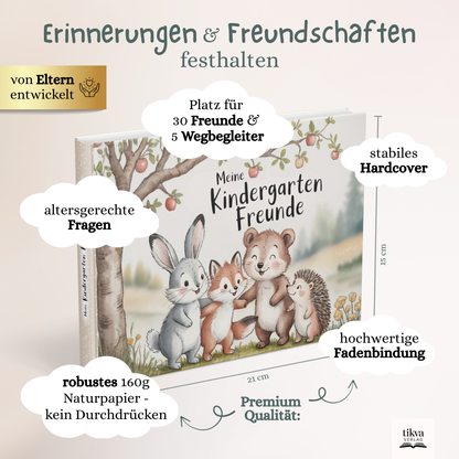 Freundebuch für den Kindergarten mit Waldtier-Motiven