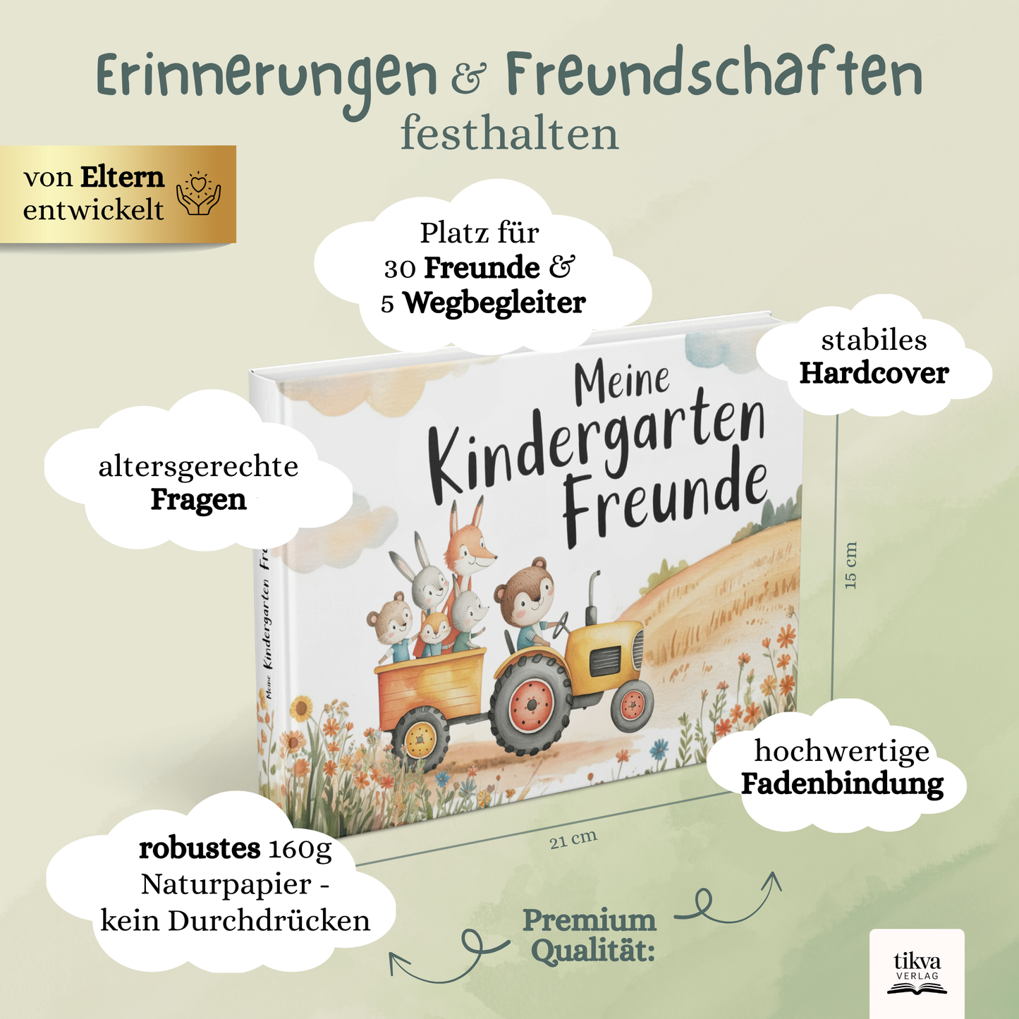 Freundebuch für den Kindergarten mit Traktor-Motiven