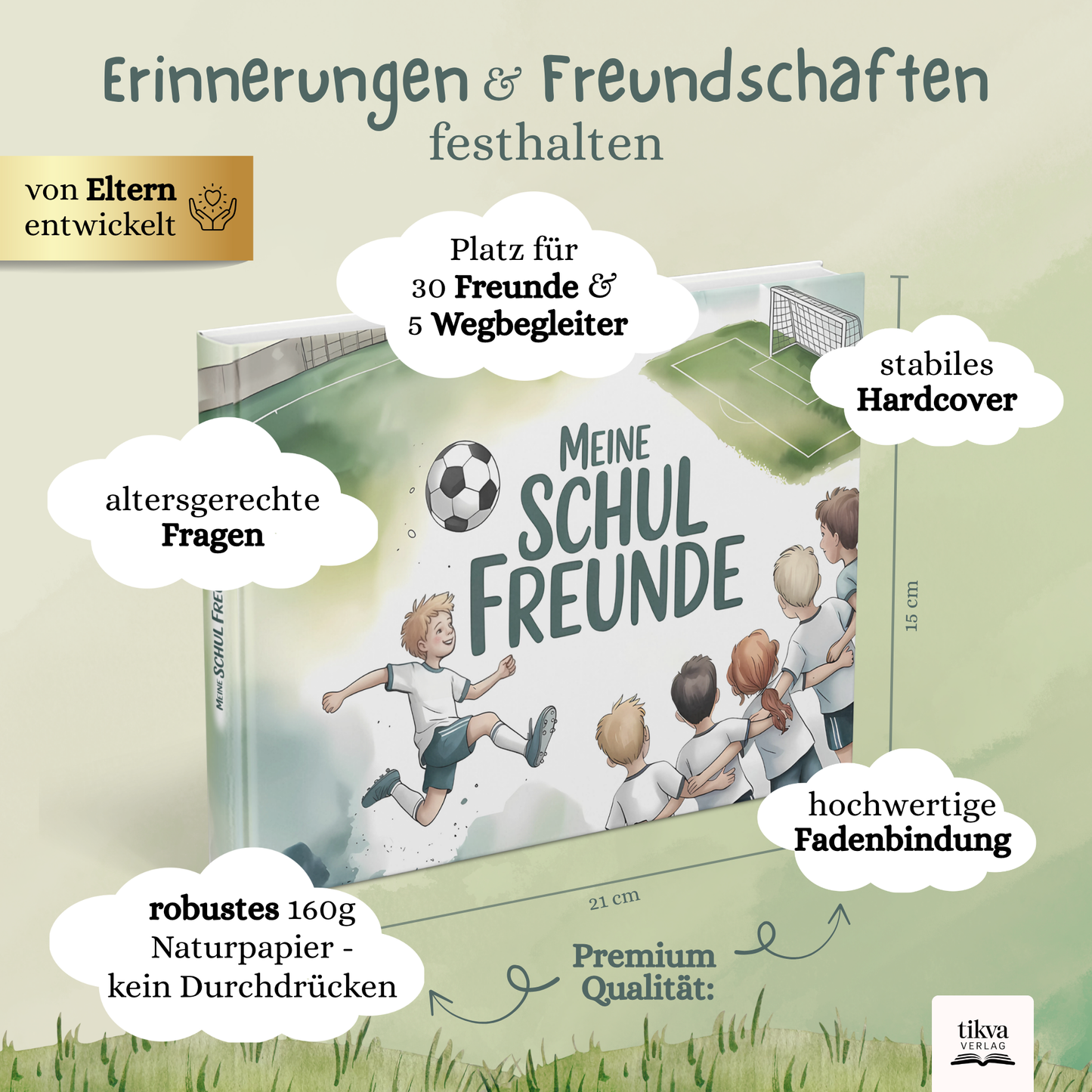 Freundebuch für die Schule mit Fußball-Motiven