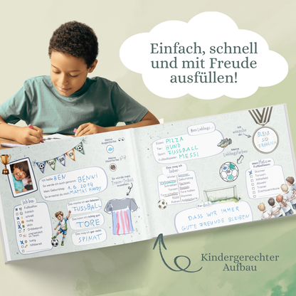 Freundebuch für die Schule mit Fußball-Motiven