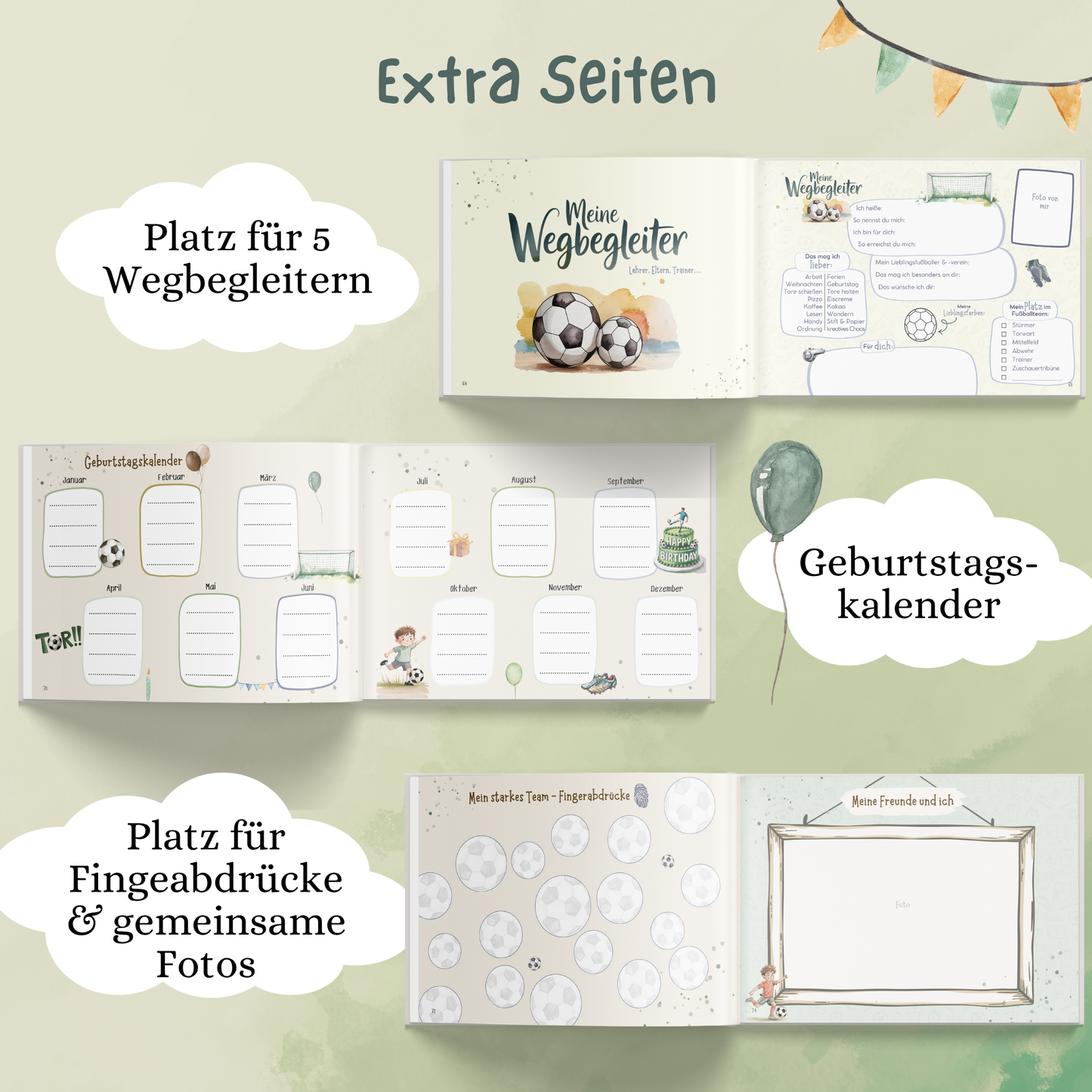 Freundebuch für die Schule mit Fußball-Motiven