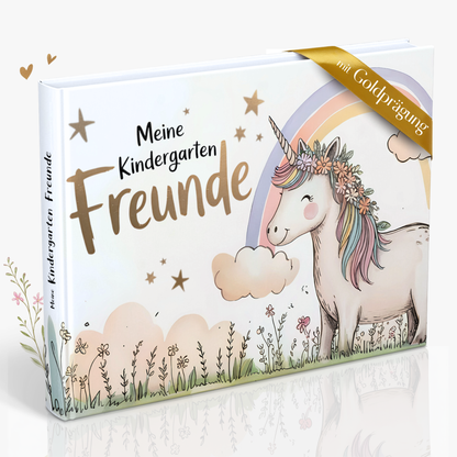Freundebuch für den Kindergarten mit Einhorn-Motiven