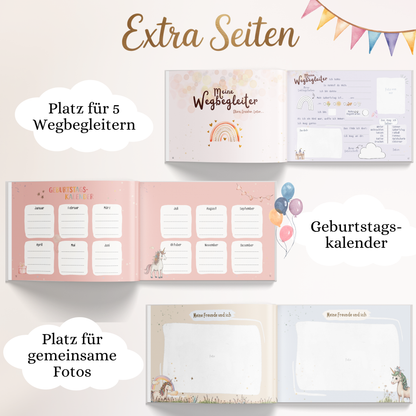 Freundebuch für den Kindergarten mit Einhorn-Motiven