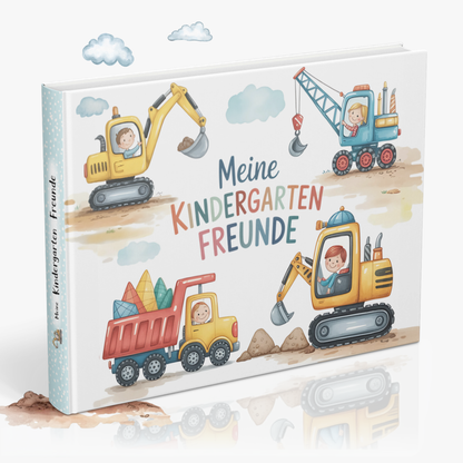 Freundebuch für den Kindergarten mit Baustellen-Motiven